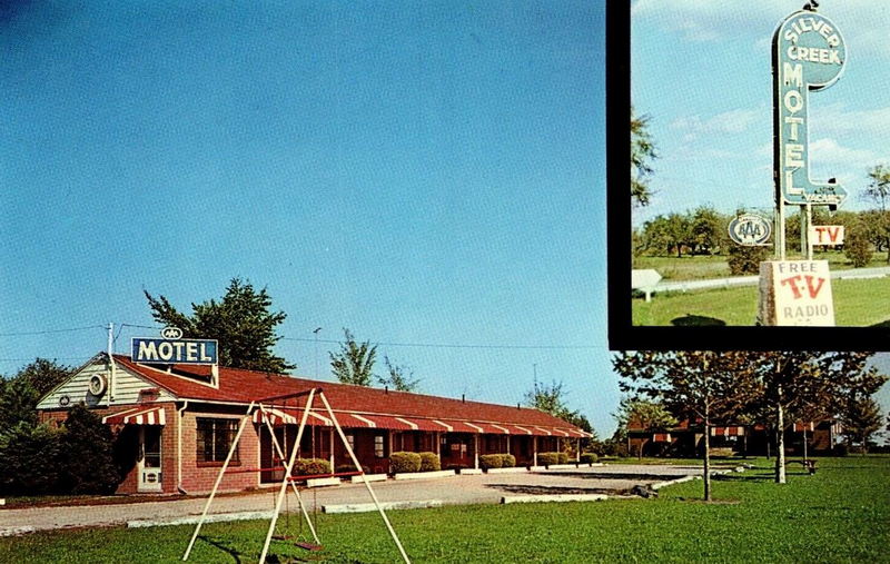 Silver Creek Motel (Poplar Motel) - Old Postcard